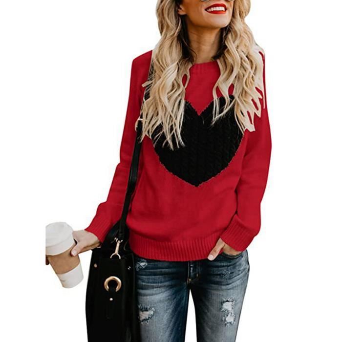 Pull Femme Rayé Oversize Saodimallsu - Col Rond - Manches Longues Lanternes - Taille S à XL