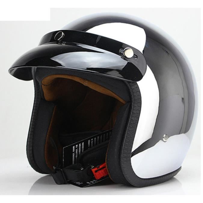 Casque Moto Demi-jet Open Face Vintage - Homologué DOT/ECE - Visière Teintée Incluse - Pour Scooter, Cruiser, Style Rétro