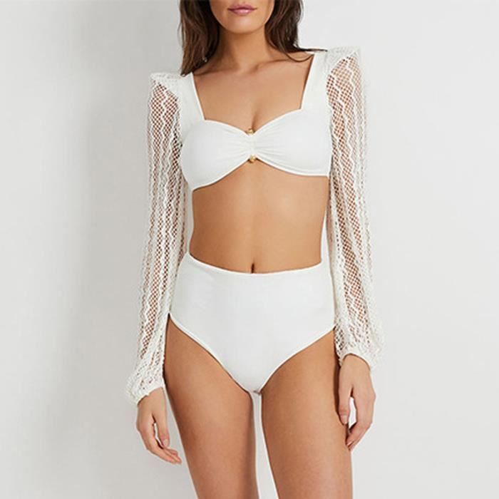 Maillot de bain Femme 2 pi ces Stretch Manches longues Natation