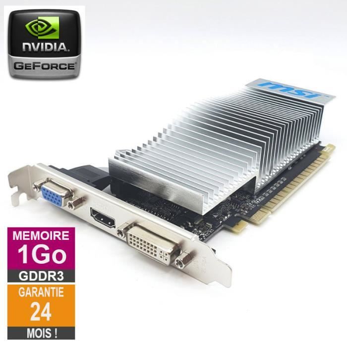 Carte graphique MSI Nvidia GeForce 210 1Go GDDR3 PCI e HDMI DVI VGA Cdiscount Informatique