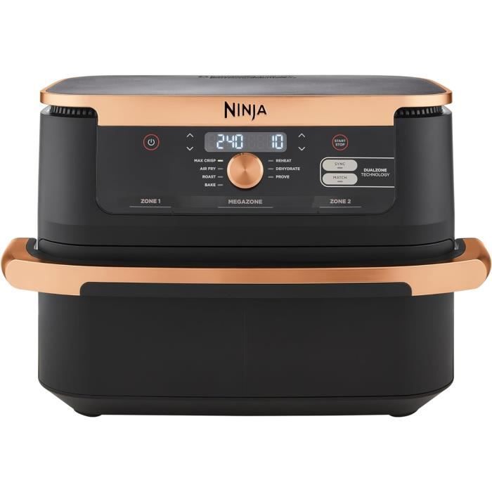 Ninja Foodi MAX Dual Zone Air Fryer Friteuse sans huile 2 tiroirs 9 5 6 en 1 Air Fry Max Crisp rôtir cuire réchauffer déshydrater exclusivité Amazon cuivre AF400EUCP - vue 1
