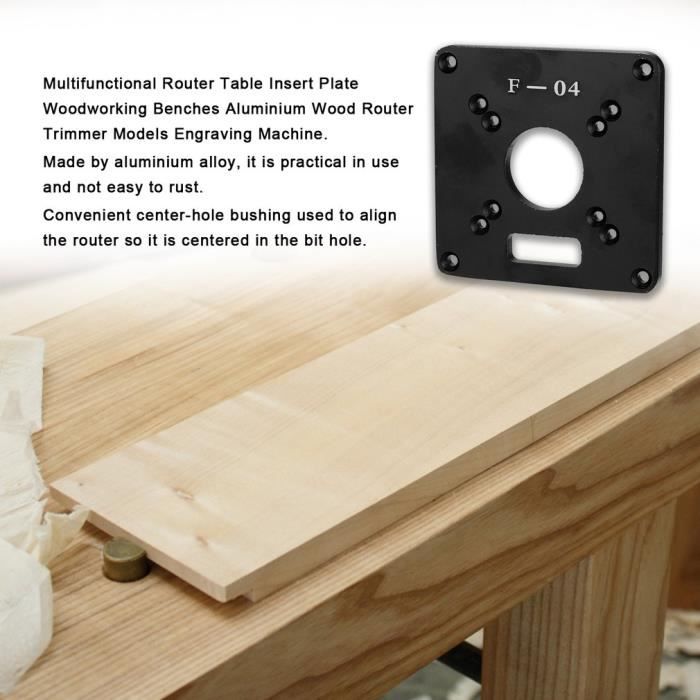 Plaque d'insertion de table de routeur en aluminium à monter