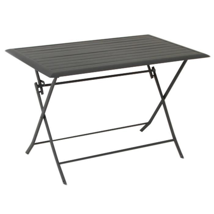 Table Pliante Rectangulaire En Aluminium Coloris Ardoise Dim L