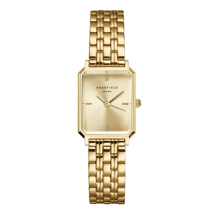 Montre femme - ROSEFIELD - Octagon XS - Acier inoxydable doré - Cadran octogonal champagne - Chic