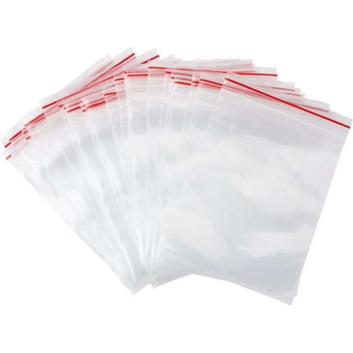 100 Pièces Sachet Plastique Transparent Pochette Zip 10 * 15 cm Petits Sachets Plastiques Refermables Sachet Zip pour Cuisine Bricolage Artisanat Bureau Bijoux Biscuits Bonbons