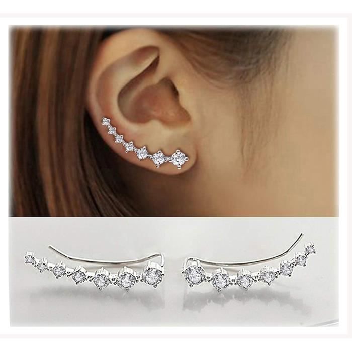 Lot De 3 Paires Boucles D'oreilles Femme AVOTTO - Argent Hypoallergénique, Zircons, Designs Variés