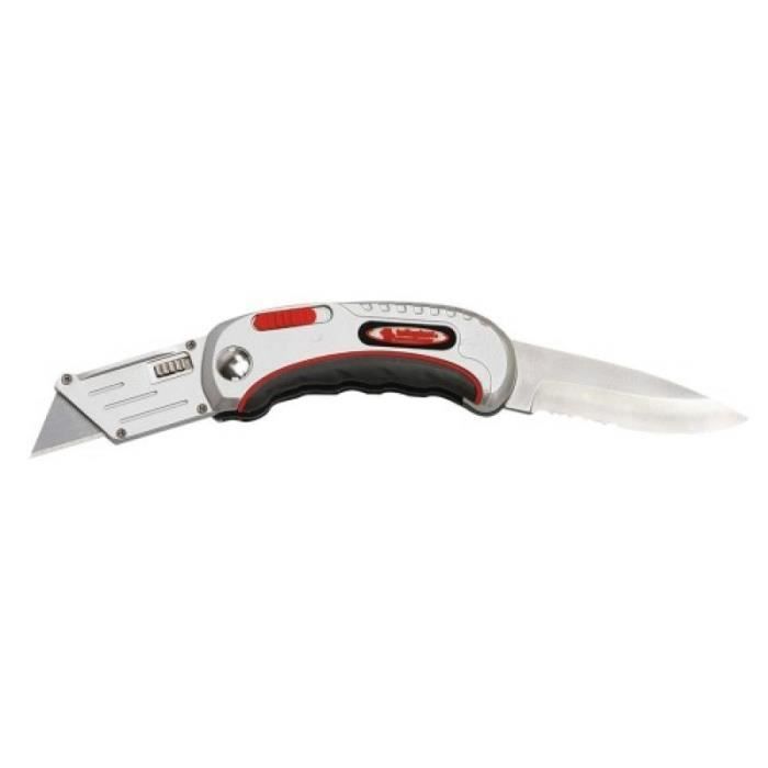 Cutter Professionnel Rétractable en Acier Inox, 2024 Couteau utilitaire polyvalent et robuste, Cutter de Précision avec Mécanisme de Changement Rapide, Cutter pour Bureau, Maison, École (1PC