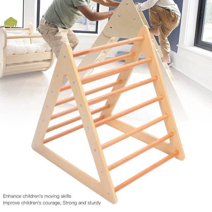 Échelle d'escalade en bois pour enfants - Échelle d'escalade pour enfants - Échelle à suspendre pour accessoires de balançoire, cabane dans un arbre, équipement d'exercice d'aire de jeux