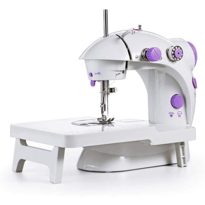 Machine à Coudre Portable Mini Blanche – 12 Points, Pédale, Vitesse Réglable, Idéale Débutants & Enfants