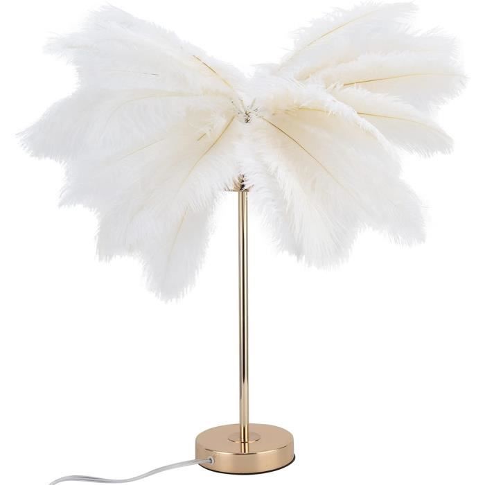 PlumaLuxe™ – Lampe de Table à Plumes Élégante Style Nordique Moderne