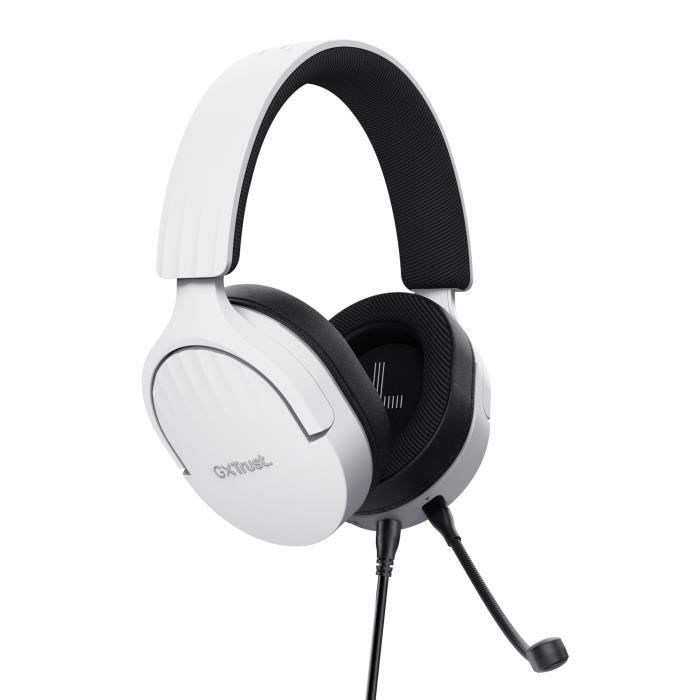 Trust Gaming GXT 489W Fayzo Casque Gamer Filaire avec Microphone, 35% Plastiques Recyclés, 3,5 mm, PS5, Xbox, Switch, PC - Blanc