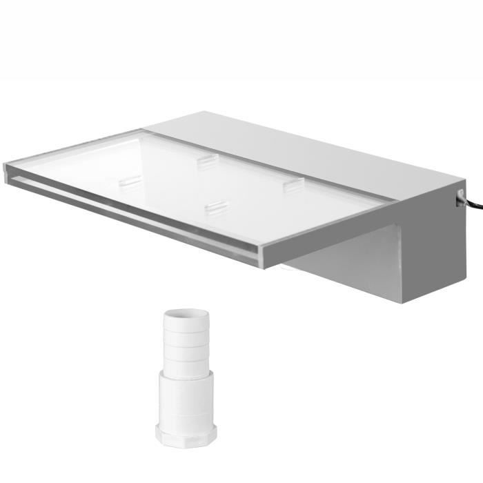 Fontaine De Piscine Acrylique Avec LED RVB - 51 Cm De Haut - Télécommande Incluse - Décoration Jardin