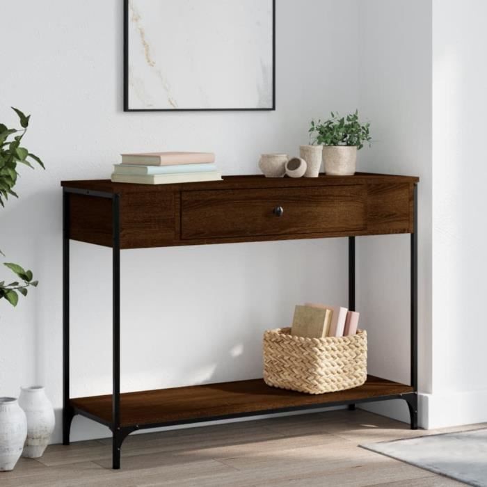 vidaXL Table console chêne marron 100x345x75 cm bois dingénierie 834164