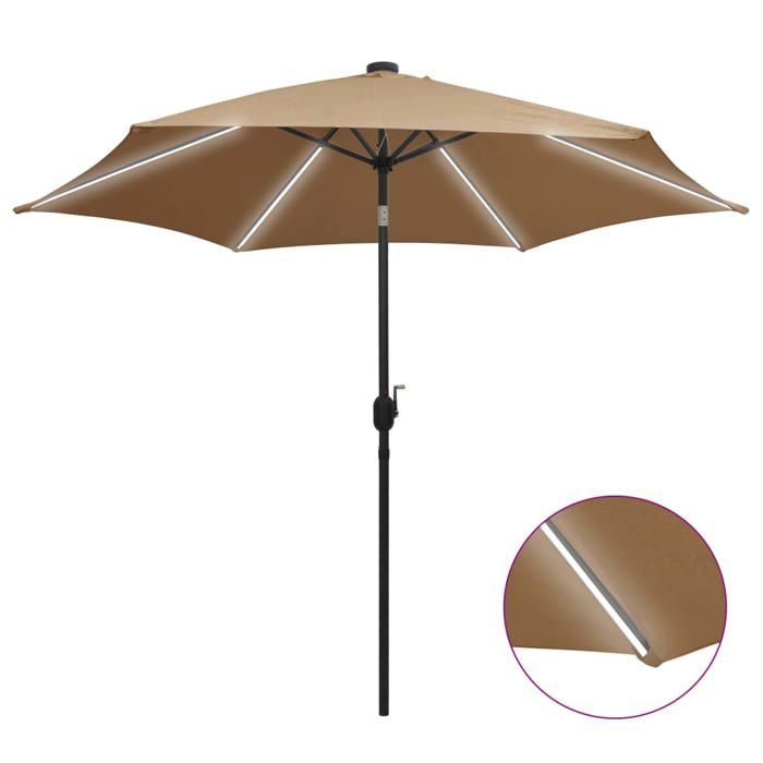 vidaXL Parasol Jardin LED 300 cm - vue 2