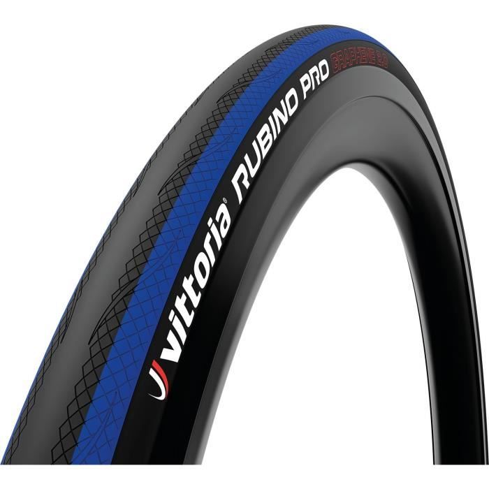 Pneu vélo route Vittoria Rubino Pro - 700x25C (25-622) - Noir bleu - Tringle souple technologie 3C Graphene 2.0