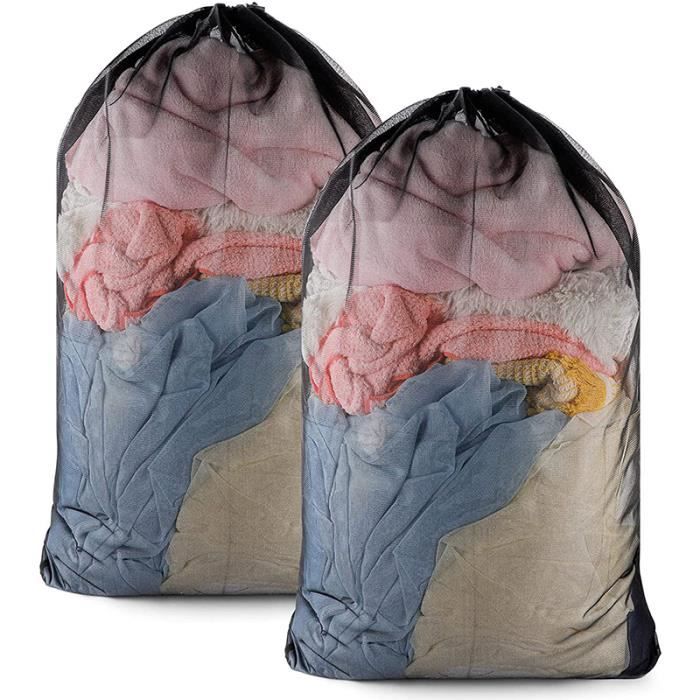 Cribun Lot de 2 sacs à linge en maille pour linge délicat avec fermeture  éclair, petit sac de lingerie pour machine à laver, grand sac de voyage en  tissu pour chemisier, bonneterie