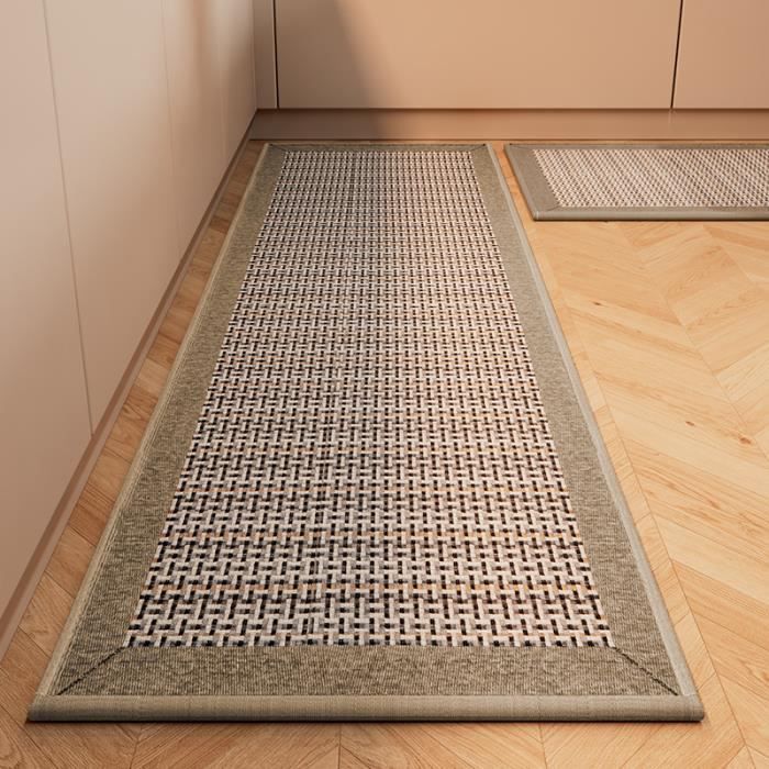 Tapis De Cuisine Rayé Rouge - Antidérapant & Lavable - Lot De 2 - 50x80cm & 50x160cm