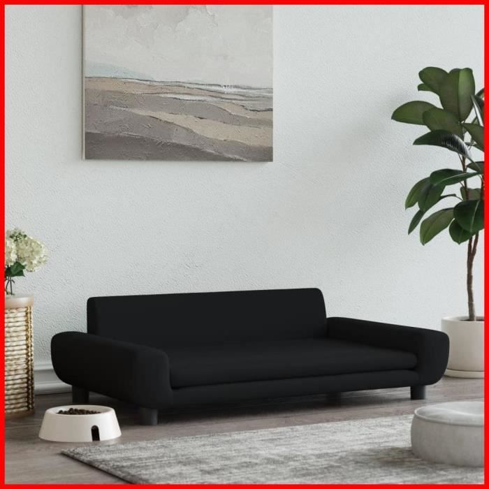 Meilleurs prix pour DXBK Lit pour chien noir 100x54x33 cm velours 171985