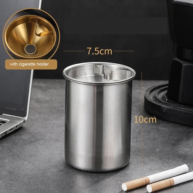 Cendrier Ventouse Extérieur Chingde - Acier Inoxydable Anti-vent - Pour Voiture, Jardin, Bureau - Design Détachable