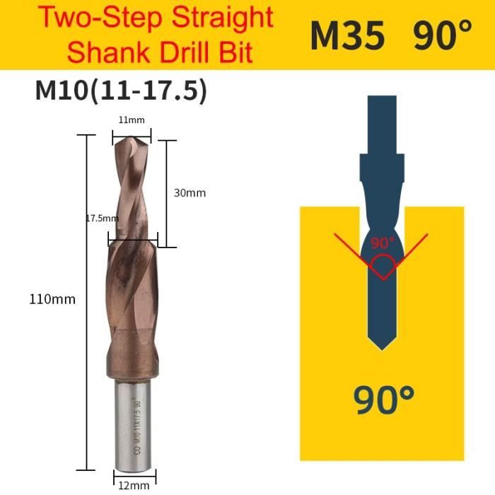 20 Forets Métaux HSS Cobalt M35 3/32 Pouces - Queue Ronde, Pointe 135°, Pour Acier, Cuivre, Alu