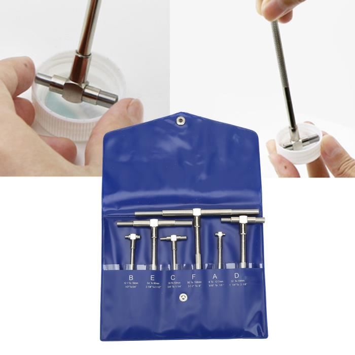 Lot 6 Jauges Télescopiques Réglables 8-150 Mm – Outils De Mesure Précise Pour Diamètres Intérieurs Et Rainures
