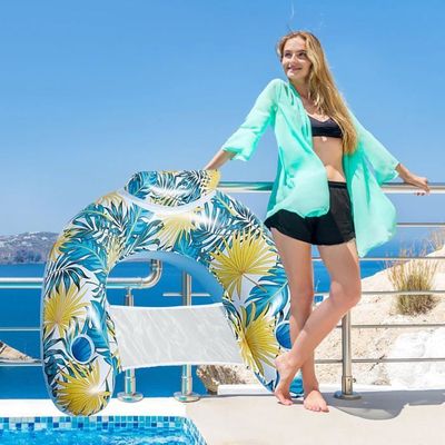 Ayizhiniu – Matelas Gonflable Piscine 160x90 Cm – Water Hammock – PVC Résistant UV, Charge 200 Kg – Coussin Réglable – Gonflage Rapide 3 Min – Bleu/Rouge