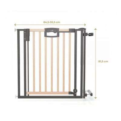 Barrière de porte et d'escalier Easylock Wood Plus GEUTHER 68-92,5 cm  Noir Métal Bébé