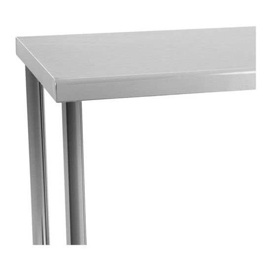 Table De Travail Cuisine INOX 100x60x93 Cm Avec Dosseret - Robuste 80kg Charge - Idéal Restaurant & Professionnel