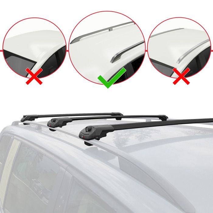 Barres De Toit Fly 3 Pièces Aluminium Noir - Compatible Peugeot Expert 3 Traveller 2017-2025