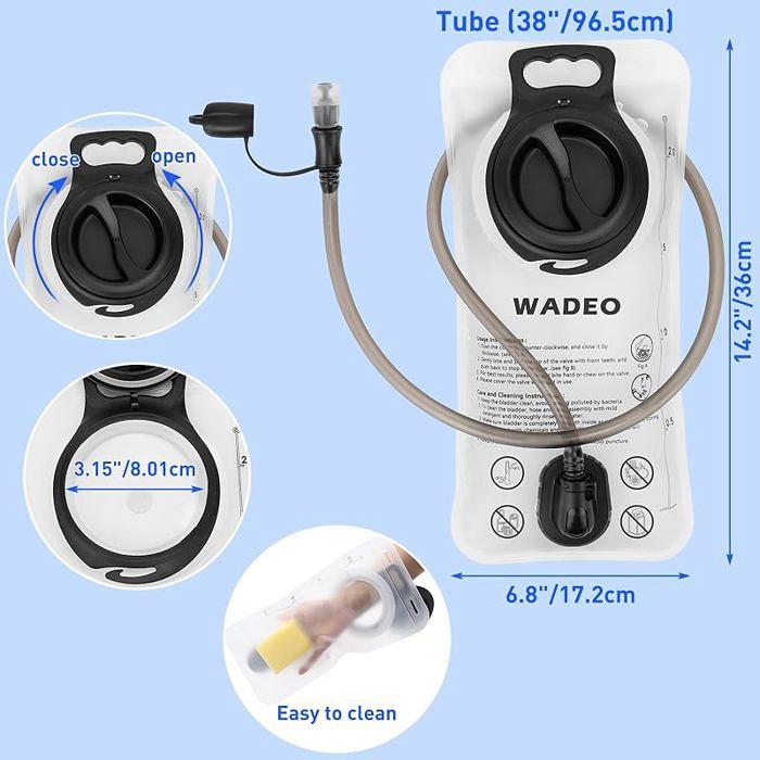 Unigear Poche Hydratation, Sans BPA, Approuvé Par La FDA Poche, Reservoir Pour La Randonnée, Vélo, La Randonnée Et Le Camping En Destockage Et Reconditionné Chez