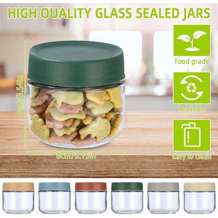 Lot De 6 Pots En Verre Avec Couvercle 530 Ml - Pour Overnight Oats, Yaourt, Confiture, Conservation