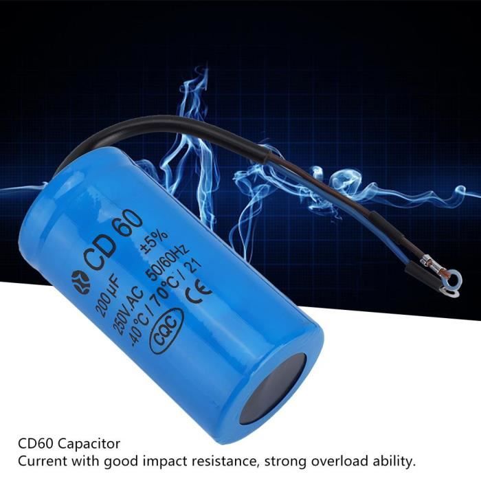 350MFD, CD60 350uf 250V AC, condensateur de démarrage de mot