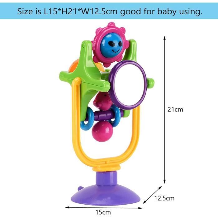 Jouets de bébé 0-12 mois hochets de roue d'éveil grande roue rotative avec  ventouse jouets éducatifs jouets de poussette pour bébé