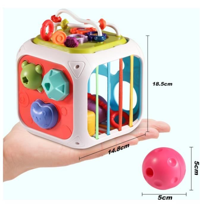 Jouet Bébé 1 2 Ans 7 En 1 Cube D'Activité Montessori - Jouet Développement Enfant 6 9 12 18 Mois, Cadeau Anniversaire Cube Activite Bebe