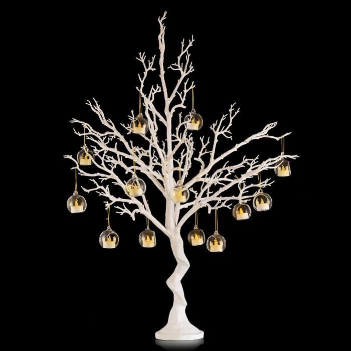 Arbre Artificiel Blanc Manzanita 105 Cm – Faux Arbre De Pâques/Noël Mariage – Idéal Centre De Table, Arbre à Souhaits Ou Décoration Événementielle