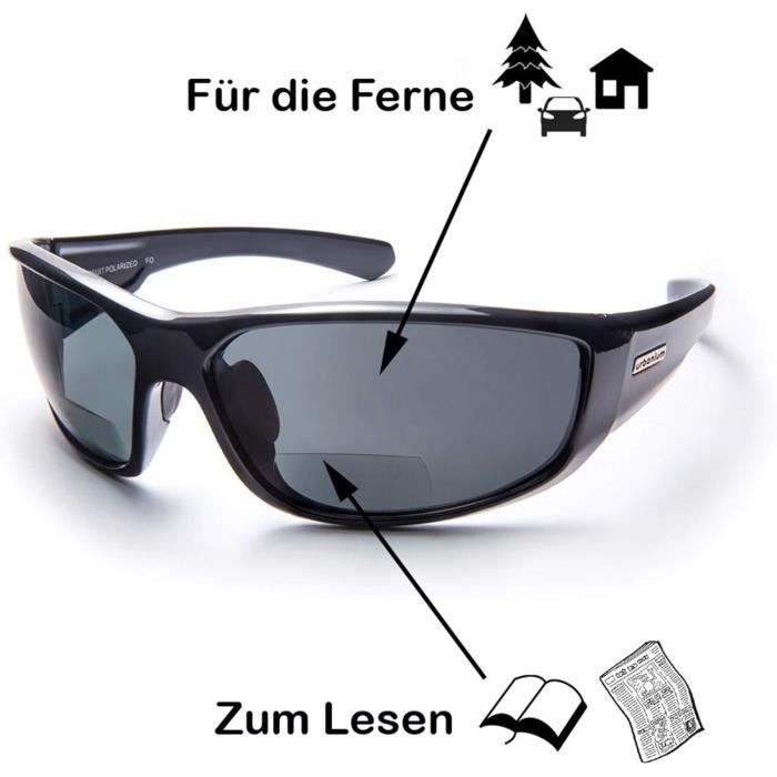 GOWOOD - Rio - Lunettes de soleil rondes en bois de bambou avec verres polarisés une pièce gris foncé
