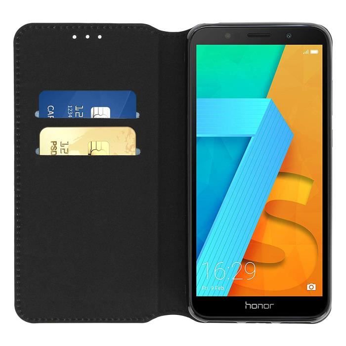AURSTORE Coque Huawei Honor 7S NOIR Pochette Housse Etui Porte
