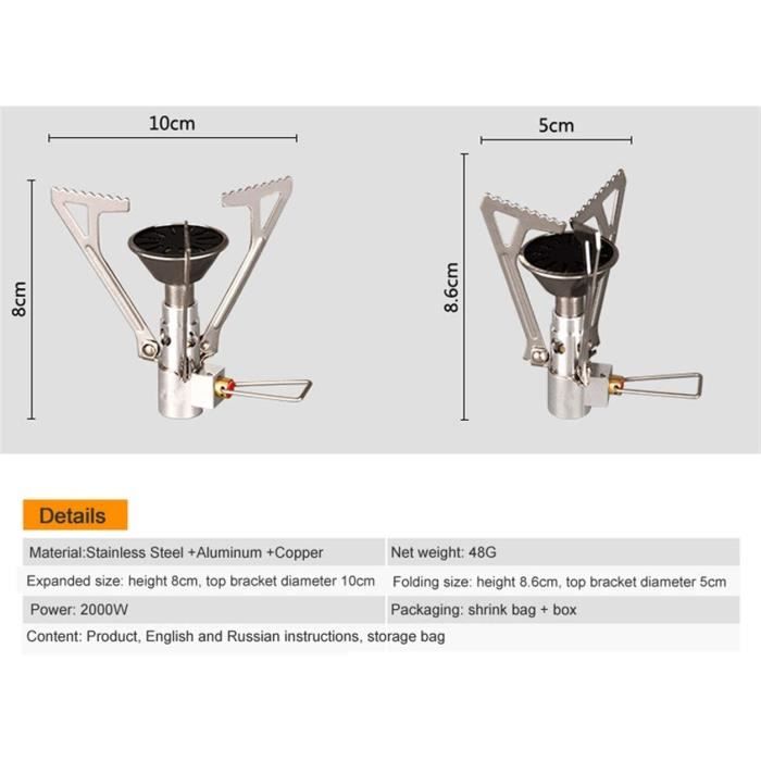 Réchaud à Gaz de Camping Ultraléger D'Extérieur Split Gas Burner