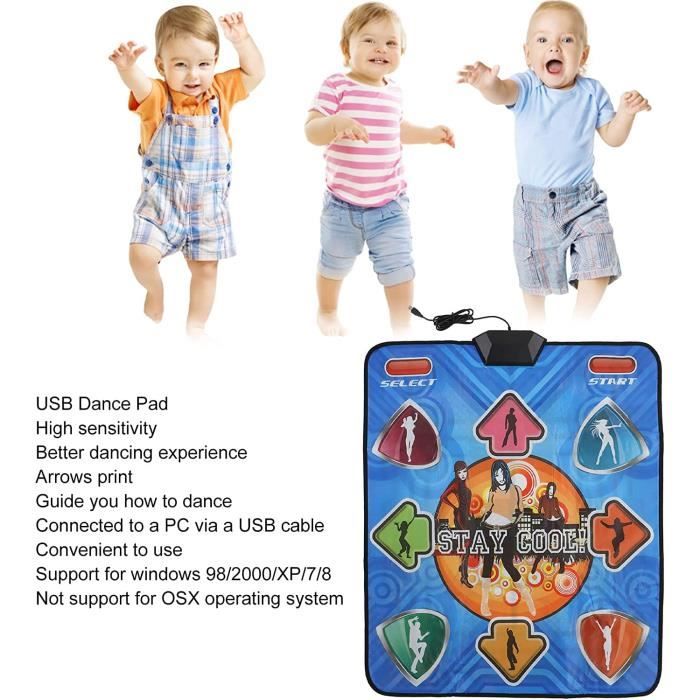 Tapis De Danse USB BEBAPOW – Compatible Windows, 2 Modes (4/8 Touches), 265 Sons, 7 Niveaux – Fitness Et Divertissement à La Maison