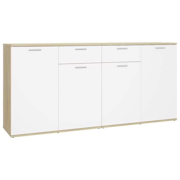 BMP - Luxueux BUFFET Salon - BAHUT - Armoire de rangement Blanc et ...