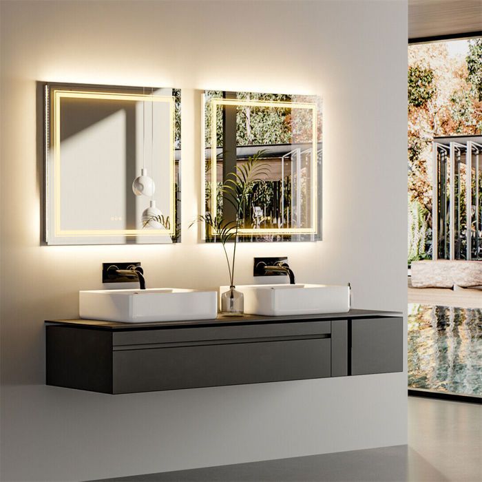 LUVODI Miroir Salle de Bain Lumière Led: 120x80 cm Miroir Mural