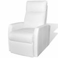 331MAGICSALE®Fauteuil inclinable TV Fauteuil Electrique|Fauteuil de soins|Relaxation de Salon Blanc Similicuir,68 x 87 x 105 cm BEST-2