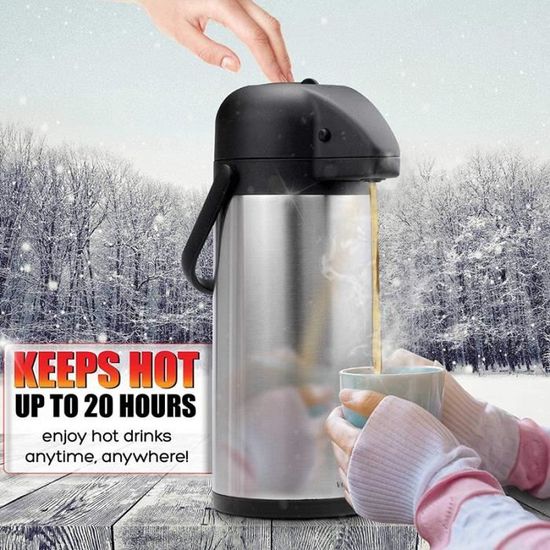 De 2 Litres - Distributeur De Boisson - En Acier Inoxydable - 1,5/2 L - Cafetière - Passe Au Lave-Vaisselle - Conservation De La Chaleur (2 L 15,5 X 15,7 Cm) - Une Sorte De Poignée En