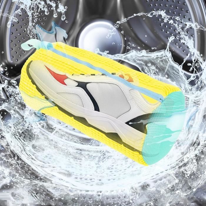 Lot De 2 Sacs Lavage Chaussures Machine - Protection 360°, Fermeture éclair, Réutilisable, Blanc