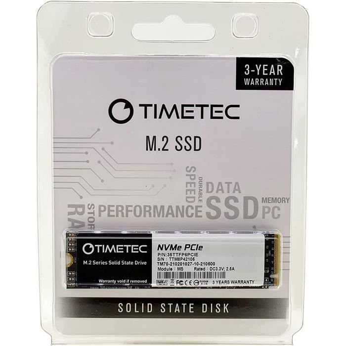 Timetec 1To SSD NVMe PCIe Gen3x4 8 Go/s M.2 2280 3D NAND TLC 600 ToW Cache  SLC Haute Performance Vitesse de Lecture/ecriture - Cdiscount Informatique