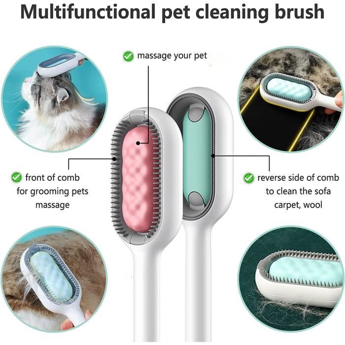Brosse Chat pour Poil Long, 4 in 1 Universel Brosse Silicone Chat