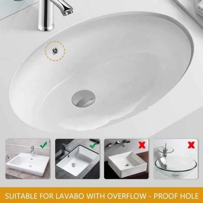 Bonde de vidage clic-clac Simple-Rapid pour lavabo avec option