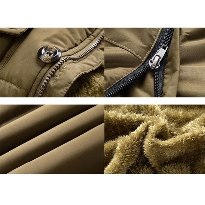 Sweat à Capuche Homme Chaud Doublure Polaire - Fermeture Éclair Intégrale, Poches, Manteau D'Automne-Hiver - Décontracté Et Confortable