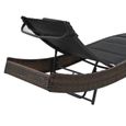 🌊8145Bonne qualité- Chaise longue Design Chic Transat Bains de soleil - Chaise longue de jardin Fauteuil Chaise Camping repos Résin-3