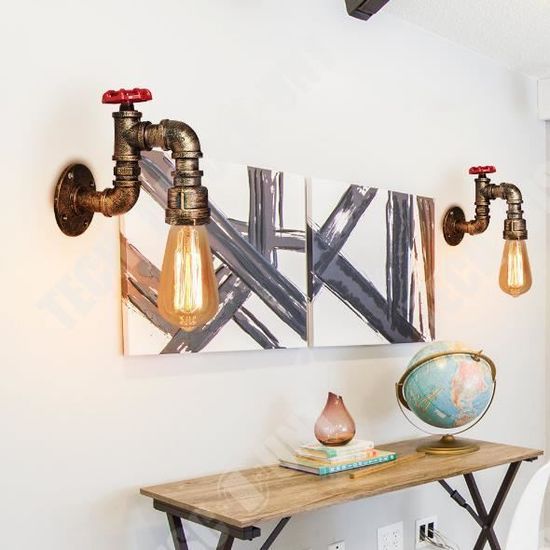 Applique Murale Industrielle Orientable Métal - Design Rétro Vintage - Luminaire E27 Pour Intérieur Restaurant Cuisine Bar